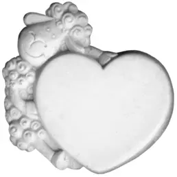 Blanks for the production of magnets with printing and hand-painting Sheep with a heart 62x62mm (PP-055)