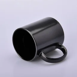 Magische Total Black mokken (zwart met zwarte binnenkant) voor sublimatie 330ml, beschikbaar in glanzende, matte, halfmatte afwerking
