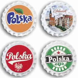 Beer bottle cap souvenir fridge magnets (BC) Poland