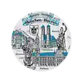 Plaque murale suspendue en céramique décorée avec décalcomanie 125 mm MT-009