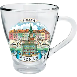 Glass coffee cups 250 ml CG-003 with printing souvenir from Poznan 