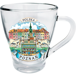 Glass coffee cups 250 ml CG-003 with printing souvenir from Poznan 