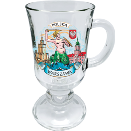 Glass cups 200 ml CG-001 coffee cup souvenir from Warsaw