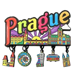 Kovový magnet s přívěsky Prague CHK-MM-041-2, suvenýry velkoobchod Suvenix 
