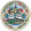 Magnet na lednici Praha talířek 65 mm CHK-MP-034, keramika, velkoobchod Suvenix
