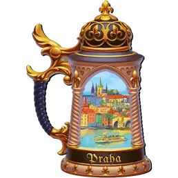 Magnet Praha korbel, polyresin, potištěný motiv, velkoobchod Suvenix CHK-PR-014-2