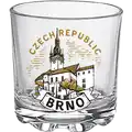 Skleněná čarka v bronzové edici o objemu 50 ml s motivem města Brno. Stylový turistický suvenýr vhodný pro velkoobchodní distribuci B2B, CHK-WG-489.