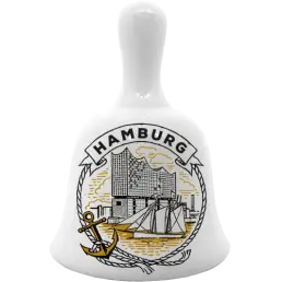 Glockenförmiger keramischer Souvenir-Kühlschrankmagnet (BN) Hamburg Elbphilharmonie