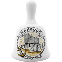 Glockenförmiger keramischer Souvenir-Kühlschrankmagnet (BN) Hamburg Elbphilharmonie