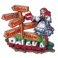 Drewniane magnesy 3D (DS) Polska drogowskazy