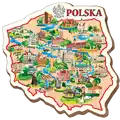 Magnes na lodówkę ze sklejki z nadrukiem (DT) Mapa Polski