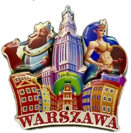Wooden Epoxy Resin Fridge Magnets Souvenirs (DSE) Warsaw