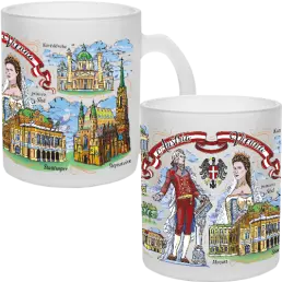 Frosted mugs 320 ml CP-000 panoramic color decal souvenir from Vienna