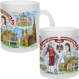Frosted mugs 320 ml CP-000 panoramic color decal souvenir from Vienna