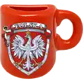 Magnes na lodówkę ceramiczny w kształcie kubka (PN) Herb Polski