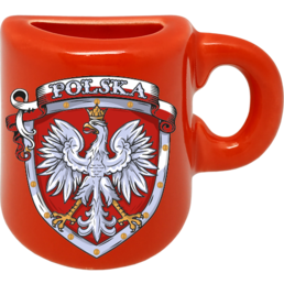 Magnes na lodówkę ceramiczny w kształcie kubka (PN) Herb Polski