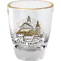 Kieliszek szklany 30ml złoty pasek WG-018 Czeski Krumlov