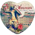Magnes na lodówkę Serduszko z polyresin (PP) Syrenka Warszawska