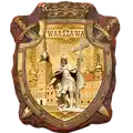 Magnes na lodówkę Tarcza ręcznie malowany / drukowany z sztucznej ceramiki (PP) Warszawa Kolumna Zygmunta oraz Zamek Królewski