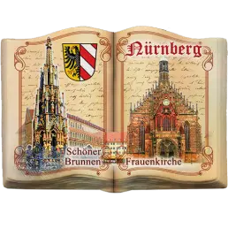 Магнит из полистоуна в форме книжки с уф-печатью (PP) Нюрнберг