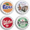 Kapsle na magnesie z nadrukiem (BC) pamiątka turystyczna z Polski