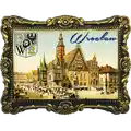 Magnes z żywicy z nadrukiem Obraz w ramie (PP) Wrocław Ratusz 