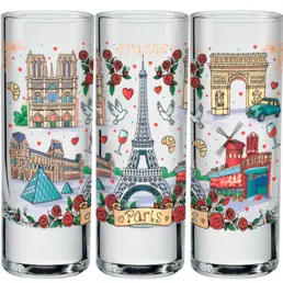 Bicchiere souvenir dritto Islande 50ml WG-003 Parigi collage