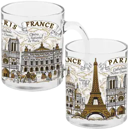 Tasses en verre 320 ml CG-000 souvenir de Paris