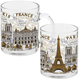 Tasses en verre 320 ml CG-000 souvenir de Paris