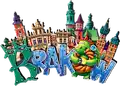 Drewniany magnes na lodówkę 3D warstwowy (DS) Kraków smok 