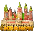 Magnes na lodówkę ceramiczny rzeźbiony ręcznie malowany (P) Kraków