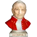 Magnes rzeźbiony Jan Paweł II sztuczna ceramika ręcznie malowany POL-P-194 - popiersie Papież Polak pamiątka religijna hurtowo