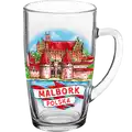 Szklana czarka do herbaty 400ml z kolorowym nadrukiem przedstawiającym Zamek Krzyżacki w Malborku, produkt turystyczny na sprzedaż hurtową B2B, POL-CG-350.
