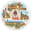 Talerz ceramiczny 20 cm Kraków Polska z motywami zabytków – pamiątka miejska hurtowo B2B dla sklepów, POL-MT-218.
