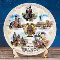 Talerz pamiątkowy ścienny ceramiczny Kraków zabytki 20 cm z podstawką i wieszakiem (MT) 