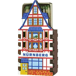 Maison de boîte d'allumettes en contreplaqué aimant de réfrigérateur souvenir avec découpe de contour et impression numérique Maison de Nuremberg