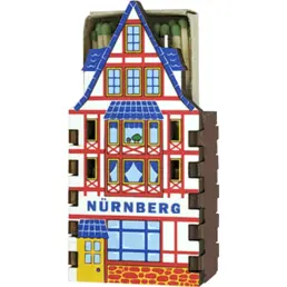 Casa de madera contrachapada de caja de cerillas imanes de nevera de recuerdo con corte de contorno e impresión digital Casa de Nuremberg