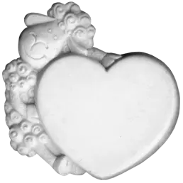 Blanks for the production of magnets with printing and hand-painting Sheep with a heart 62x62mm (PP-055)