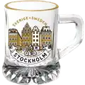 Stockholm Gamla Stan Sotglas med guldkant 