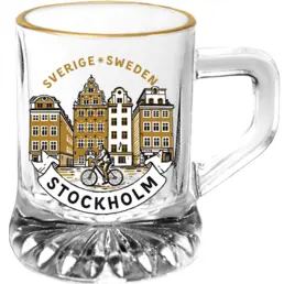 Stockholm Gamla Stan Sotglas med guldkant 