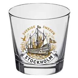 Koniskt snapsglas med VASA skeppsmuseum souvenir från Stockholm 50 ml WG-013