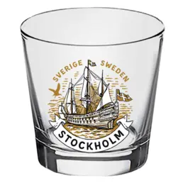 Koniskt snapsglas med VASA skeppsmuseum souvenir från Stockholm 50 ml WG-013