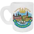 Souvenir keramisk mugg-formad kylskåpsmagnet (PN) Stockholm  