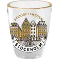 Souvenir shotglas med guldkant Stockholm 25 ml WG-018