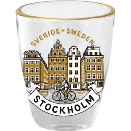 Souvenir shotglas med guldkant Stockholm 25 ml WG-018