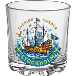 Vodka shotglas segelfartyg VASA landmärke Stockholm 50ml WG-012