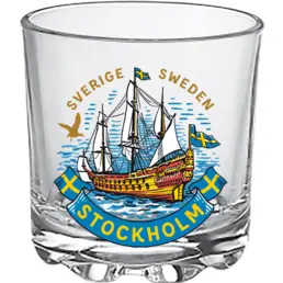 Vodka shotglas segelfartyg VASA landmärke Stockholm 50ml WG-012