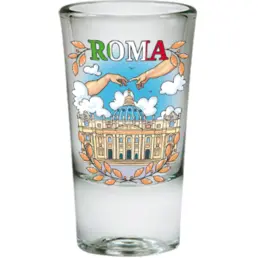 Конічна скляна чарка 25 мл WG-005 сувенір з Риму Базиліка Святого Петра 
