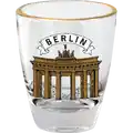Verre à shot souvenir cerclé d'or 25 ml WG-018 Portes de Brandebourg de Berlin