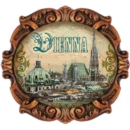 Cartela impresa y pintada a mano (PP) Panorama de Viena